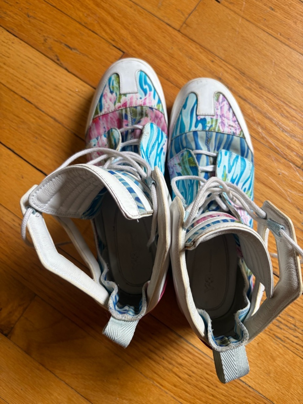 Y-3 Yohji Yamamoto Adidas Shizuka High Top Sneakers Pink Blue White Shoes UK 5.5 - Picture 13 of 16